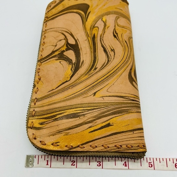 STUDIO CALEIDOSCOPE UNISEX LEATHER ZIP-AROUND ARTISIAN WALLET - Picture 6 of 14